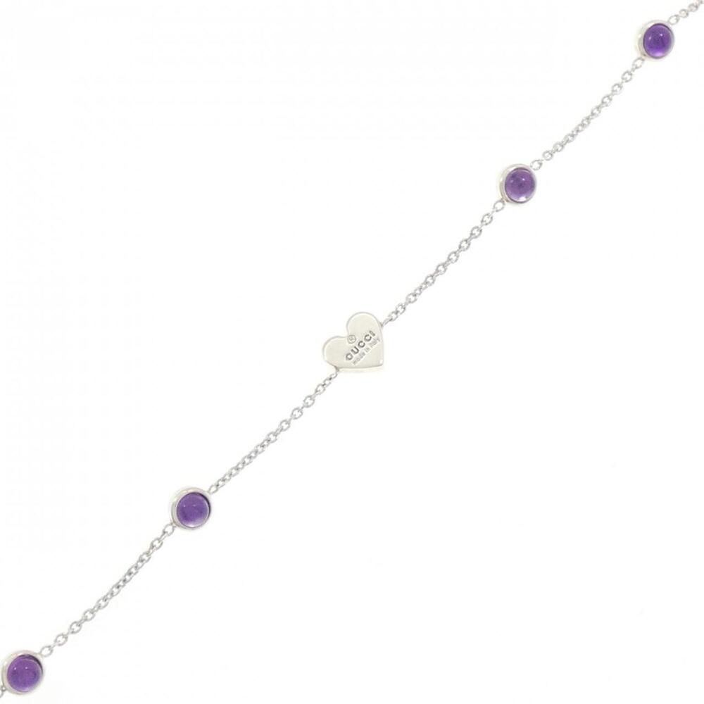 GUCCI Silver Amethyst Charm Bracelet